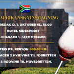 Sydafrikansk Vinsmagning på Hotel Sidesporet i 4300 Holbæk.